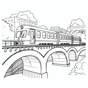 Railroad bridge - Railroad bridge adventure to color in