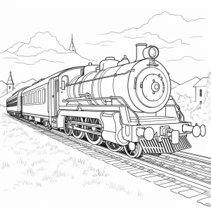 Railroad in landscape - Railroad adventure coloring game