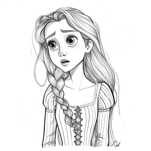 Rapunzel fairy tale coloring page - Rapunzel fairy tale drawing to color in