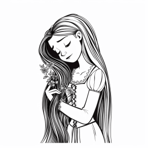 Rapunzel fairy tale coloring page - Rapunzel fairy tale coloring page