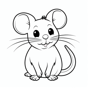 Rat - Cute rats drawing to color in