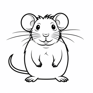 Rat - Coloring page of a friendly rat