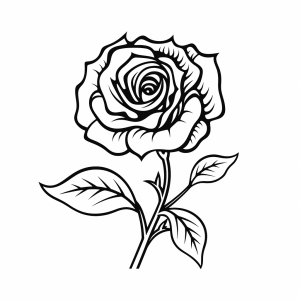 Red roses - Blooming roses drawing to color in