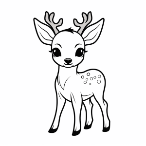 Reindeer - Coloring page of an adorable forest animal - Reindeer