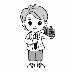 Reporter - Little photographer coloring picture