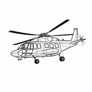 Rescue helicopter - Heroic rescue helicopter coloring page