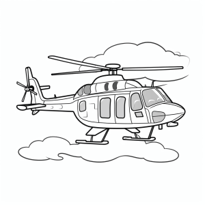 Rescue helicopter - Rescue helicopter coloring page for kids