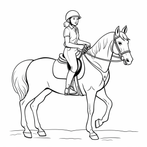 Riding - Kids riding adventure coloring page