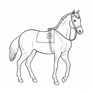 Riding - Horses coloring picture for children