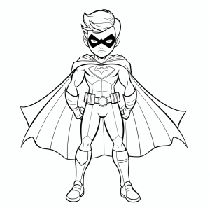 Robin - Robin superhero coloring page