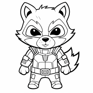 Rocket Raccoon - Intergalactic space raccoon to color in