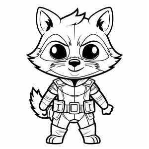 Rocket Raccoon - Space raccoon adventure coloring picture