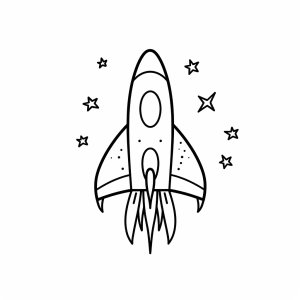 Rocket - Space rockets coloring picture for kids