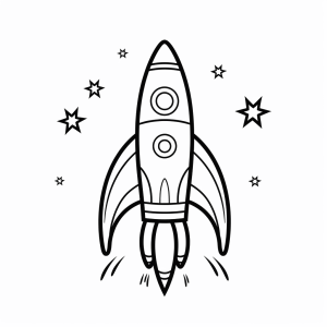 Rocket - Rocket coloring picture for little astronauts