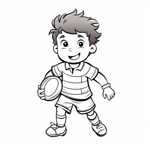 Rugby - Rugby player coloring page