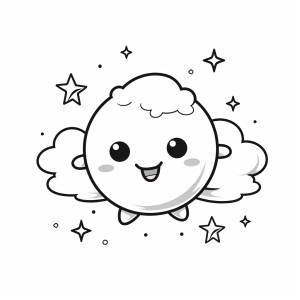 Running - Laughing cloud friend to color in