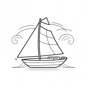 Sailing - Sailboat adventure coloring page