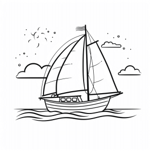 Sailing - Sailing ship coloring page for kids