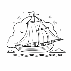 Sailing - Sailing ship adventure coloring page