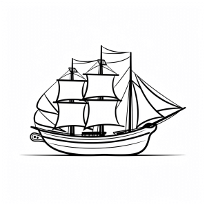 Sailing ship - Sailing ship coloring page for kids