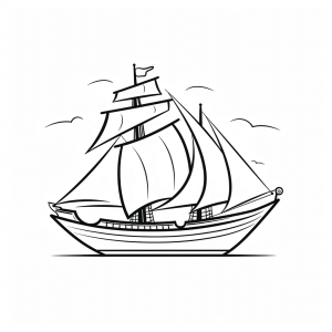 Sailing ship - Sailing ship coloring page for kids