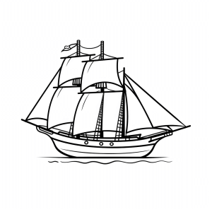 Sailing ship - Sailing ship adventure coloring page