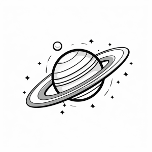 Saturn - Saturn coloring page for young space explorers