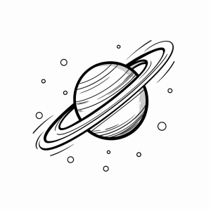 Saturn - Saturn with rings coloring page