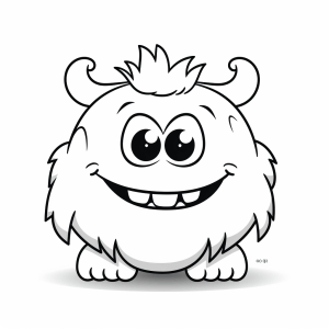 Scary monster - Fluffy ghost coloring picture