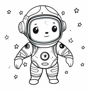 Seal - Astronaut coloring picture for kids