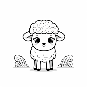 Sheep - Cute sheep to color in