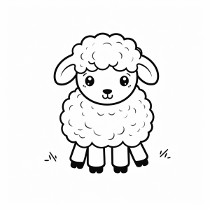 Sheep - Fluffy sheep coloring picture