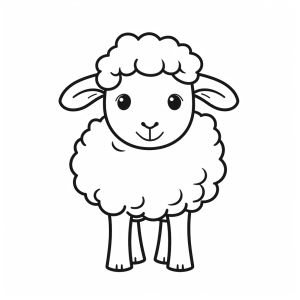 Sheep - Cute sheep coloring picture for kids