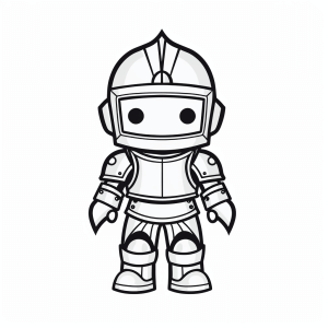 Shield - Robot knight to color in