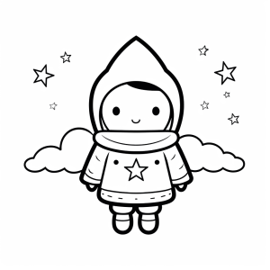 Shooting star - Shooting star flight coloring page