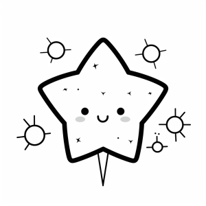 Shooting star - Shooting star coloring picture for children