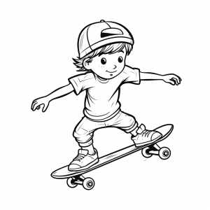 Skateboarding - Skateboard adventure to color in