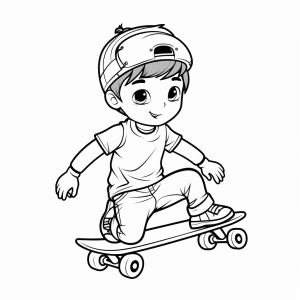 Skateboarding - Skateboard adventure coloring page