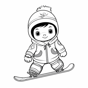 Skiing - Skiing coloring page for kids