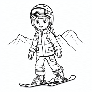 Skiing - Skier coloring picture for children