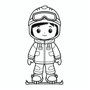 Skiing - Skier child coloring page