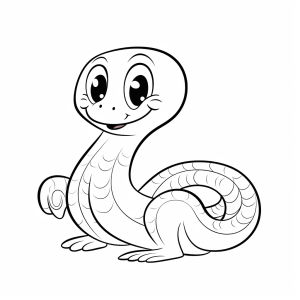 Snake - Cute lizard coloring picture