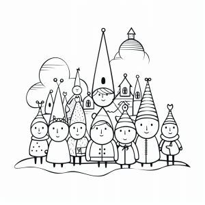 Snow White - Fairytale coloring pictures - Snow White and friends