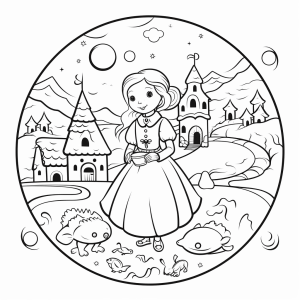 Snow White - Snow White fairy tale coloring picture