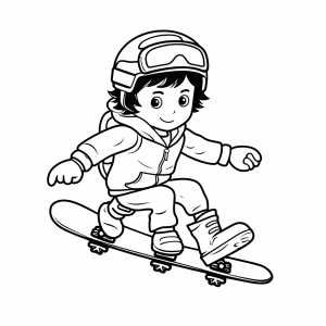 Snowboarding - Snowboard adventure coloring picture