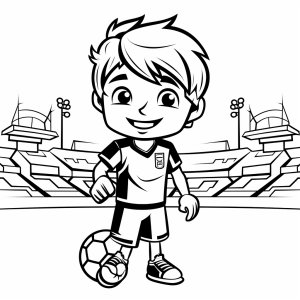 Soccer players in the stadium - Soccer players in the stadium coloring picture