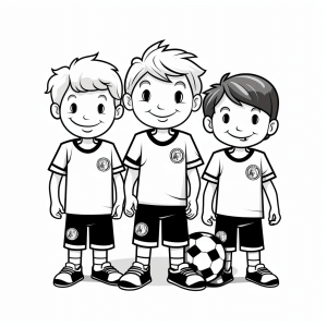 Soccer team - Soccer team coloring page for kids