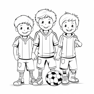 Soccer team - Soccer team coloring picture for kids