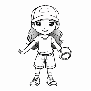 Softball - Softball player coloring page