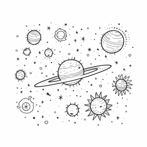 Solar system - Solar system coloring picture for space enthusiasts